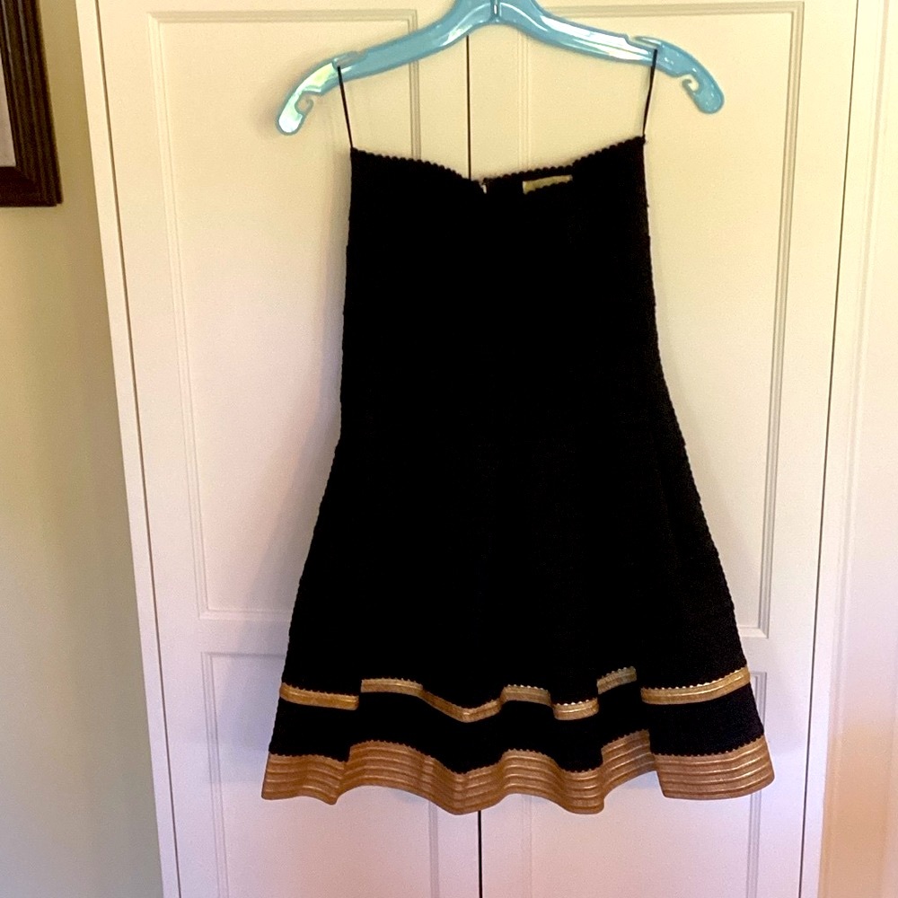 Alythea Black and Gold Textured Dress